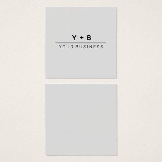 Simplistic + Intials Custom Logo Note Card (Devant & derrière)
