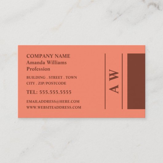 Simplistic Monogram, minimalistisch Visitekaartje (Voorkant)