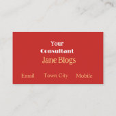 Simplistic Red Gold RealEstate Visitekaartjes (Achterkant)