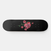 Simplistic Red Rose Waterverf Skateboard (Horizontaal)
