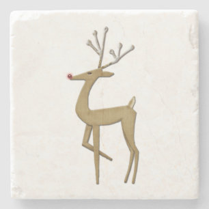 Simplistic Reindeer Marble Coasters Stenen Onderzetter