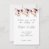 Simplistic roze/perzik bloemige bruiloft uitnodigi kaart (Voorkant)