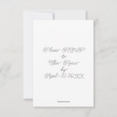 Simplistic roze/perzik bloemige bruiloft uitnodigi kaart (Achterkant)