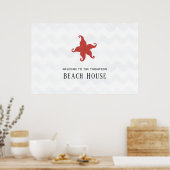 Simplistic Starfish Beach House Poster (Keuken)