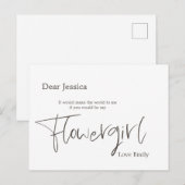 Simplistic stijlvolle aanvraag voor Flowergirl met Briefkaart (Voorkant / Achterkant)