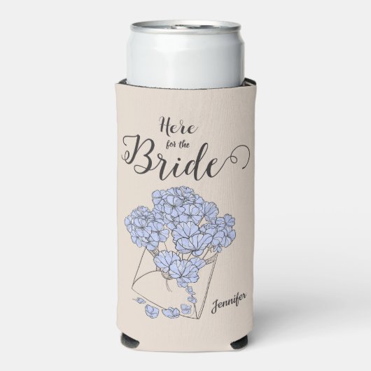 Simplistic Waterverf Flowers Hier voor de Bride (Seltzer Voorkant)