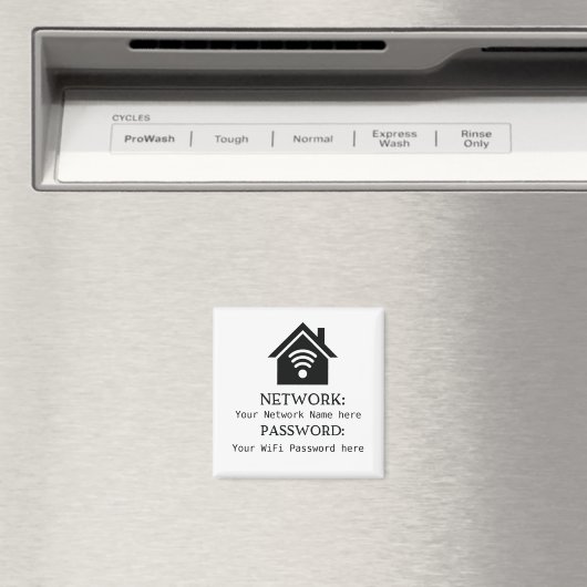 Simplistic WiFi-details netwerkwachtwoord Magneet (Insitu (Vaatwasser))