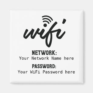Simplistic WiFi-details netwerkwachtwoord Magneet
