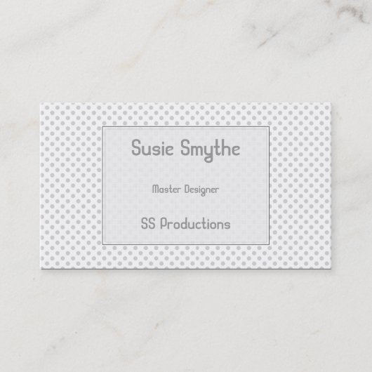 Simplistisch lichtgrijs Small Dot Pattern Biz Kaar Visitekaartje (Voorkant)