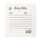 Simplistische Bloemstudie Noten Notitieblok (Voorkant)