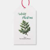 Simplistische Cedar Spring Kerstmis Cadeaulabel (Voorkant)