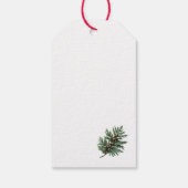 Simplistische Cedar Spring Kerstmis Cadeaulabel (Achterkant)