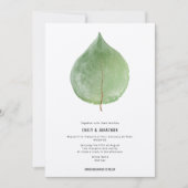 Simplistische Groene Eucalyptus Blad Bruiloft Kaart (Voorkant)