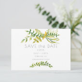 Simplistische kruiden en botanische bewaarder de d save the date (Staand voorkant)