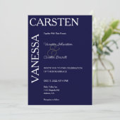 Simplistische moderne Glam bruiloft Kaart (Staand voorkant)