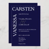 Simplistische moderne Glam bruiloft Kaart (Voorkant / Achterkant)