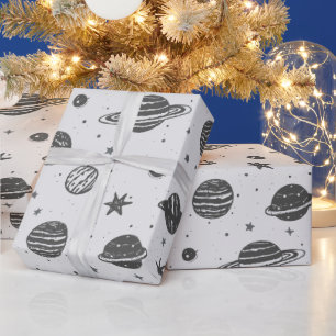 Simplistische planeten cadeaupapier