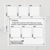 Simplistische standaard TPC - B&W Briefkaart (Voorkant / Achterkant)