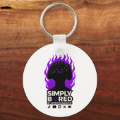 SIMPLY BORED Keychain – Purple Flame Edition 🔥🎮 (Voorkant)