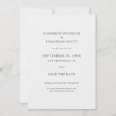 Simply Chic Bewaar de Datum uitnodiging met foto (Achterkant)