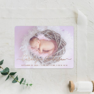 Simply Chic Lilac Pois Faire-part de naissance