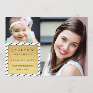 Simply Chic Photo Graduation Faire-part / Gold
