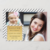 Simply Chic Photo Graduation Faire-part / Gold (Devant / Derrière)