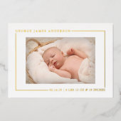 Simply Chic Real Foil Photo Faire-part de naissanc (Recto)