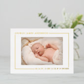 Simply Chic Real Foil Photo Faire-part de naissanc (Debout devant)