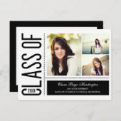 Simply Cool Afstuderen Aankondiging/Uitnodiging Uitnodiging Briefkaart (Voorkant / Achterkant)