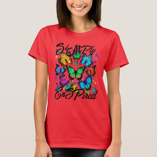 Simply Enspirated Vibrant Vlinders T-shirt (Voorkant)