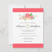 Simply Floral & Stripes Faire-part de mariage / Co (Devant)