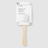 Simply Greenery Wedding Program Invitation Handwaaier (Voorkant)