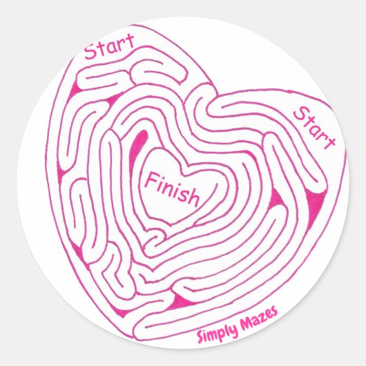 Simply Mazes Heart Maze Sticker (Voorkant)