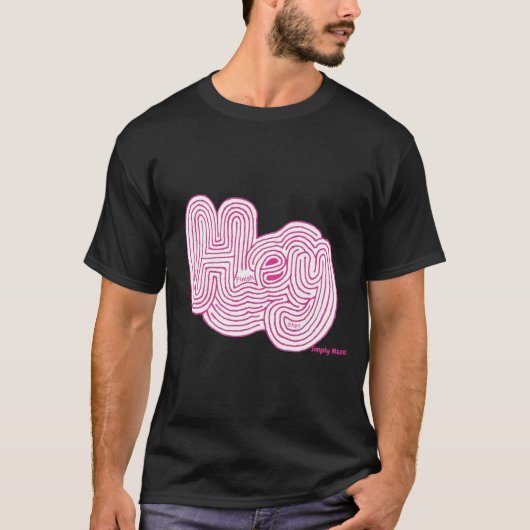 Simply Mazes "Hey" Maze Zwart T-shirt (Voorkant)