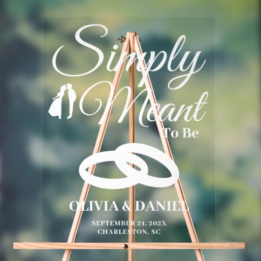  Simply Meant to Be Wedding Welcome Acryl Bord (Neutraal)