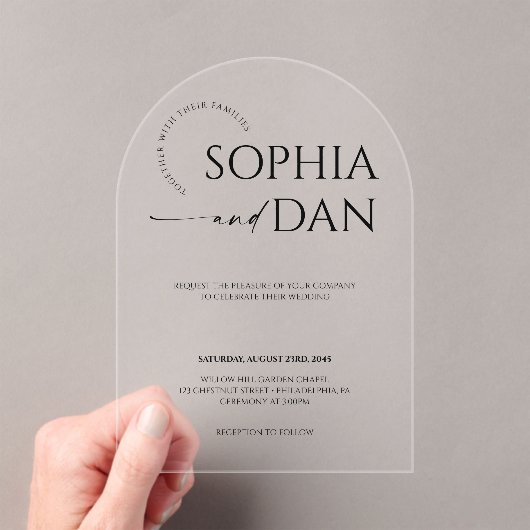 Simply Minimal Acrylic Wedding Invitation (In situ (ordinateur de poche))