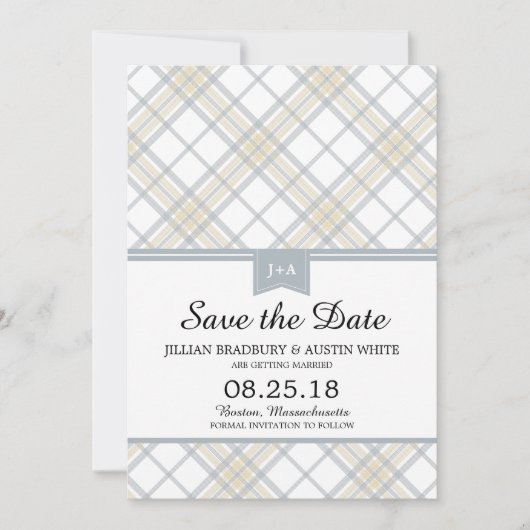 Simply Plaid | Bewaar de datum Save The Date (Voorkant)