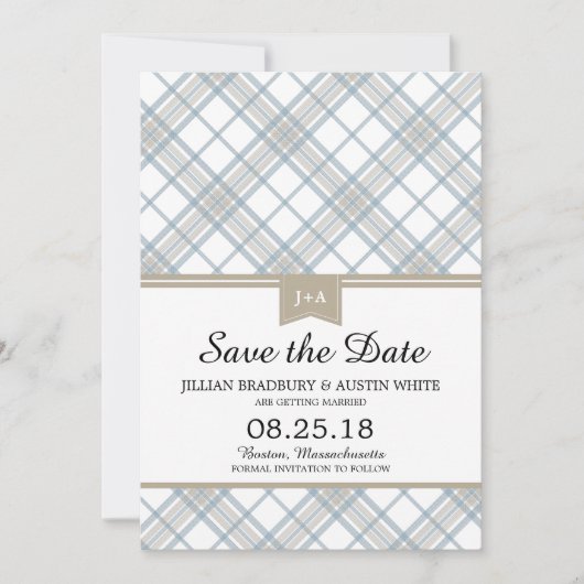 Simply Plaid | Bewaar de datum Save The Date (Voorkant)