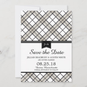 Simply Plaid Bewaar de datum Save The Date