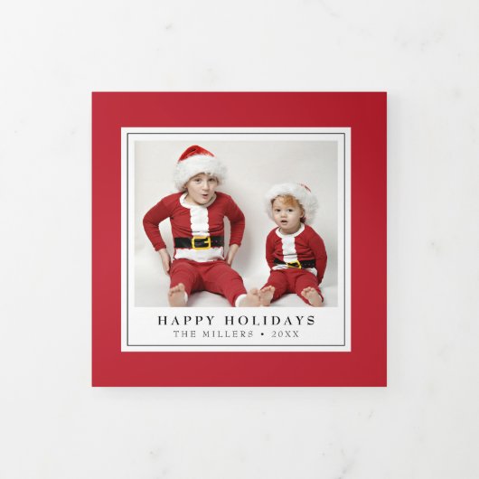 Simply Red Christmas Holiday Triple Carte photo (Protection)