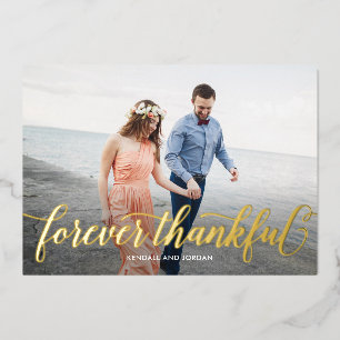 Simply Romantic REAL FOIL Photo Carte de remerciem