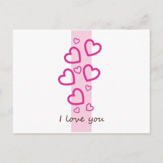 SImply roze I love you Briefkaart