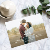 Simply Splendid Monogram Foto Bruiloft uitnodiging