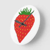 Simply Strawberry custom wall clock Ronde Klok (Hoek)