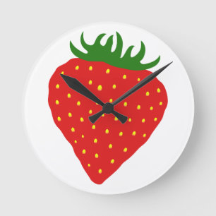 Simply Strawberry custom wall clock Ronde Klok