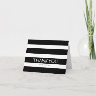 Simply Stripes Merci Note Card / Black