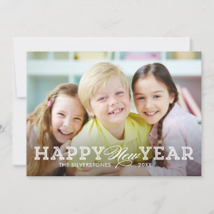 Simply Timeless Happy New Year Photo Card Feestdagenkaart