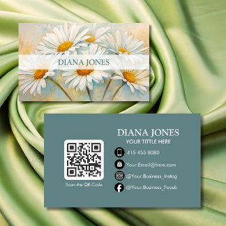 Simply Watercolor Flowers Floral qr code logo Visitekaartje