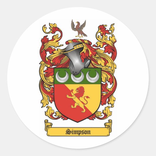 Simpson Crest - Wapenschild Ronde Sticker (Voorkant)